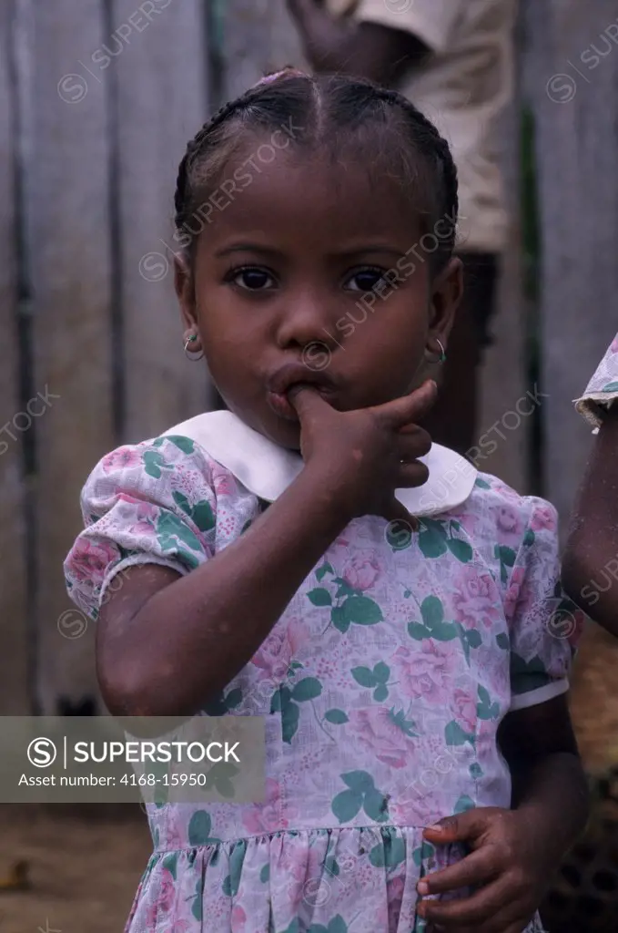Portrait Of Little Girl At The Local Farmers Market In Mananjary In Eastern Madagascar