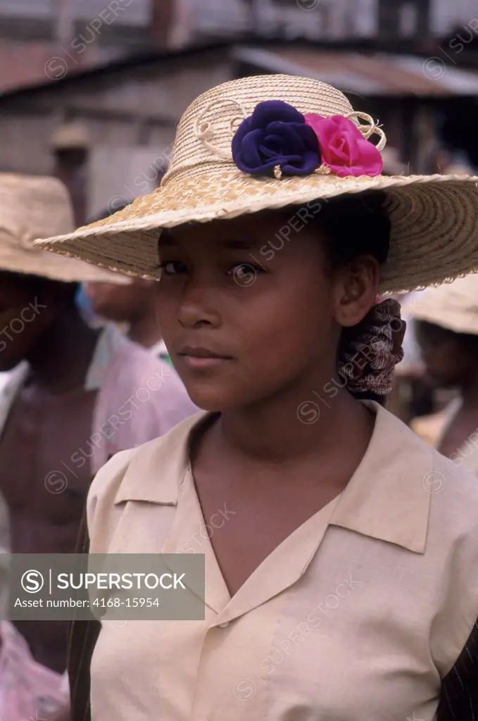 Portrait Of A Teenage Girl During A Visit To The Local Farmers Market In Mananjary In Eastern Madagascar