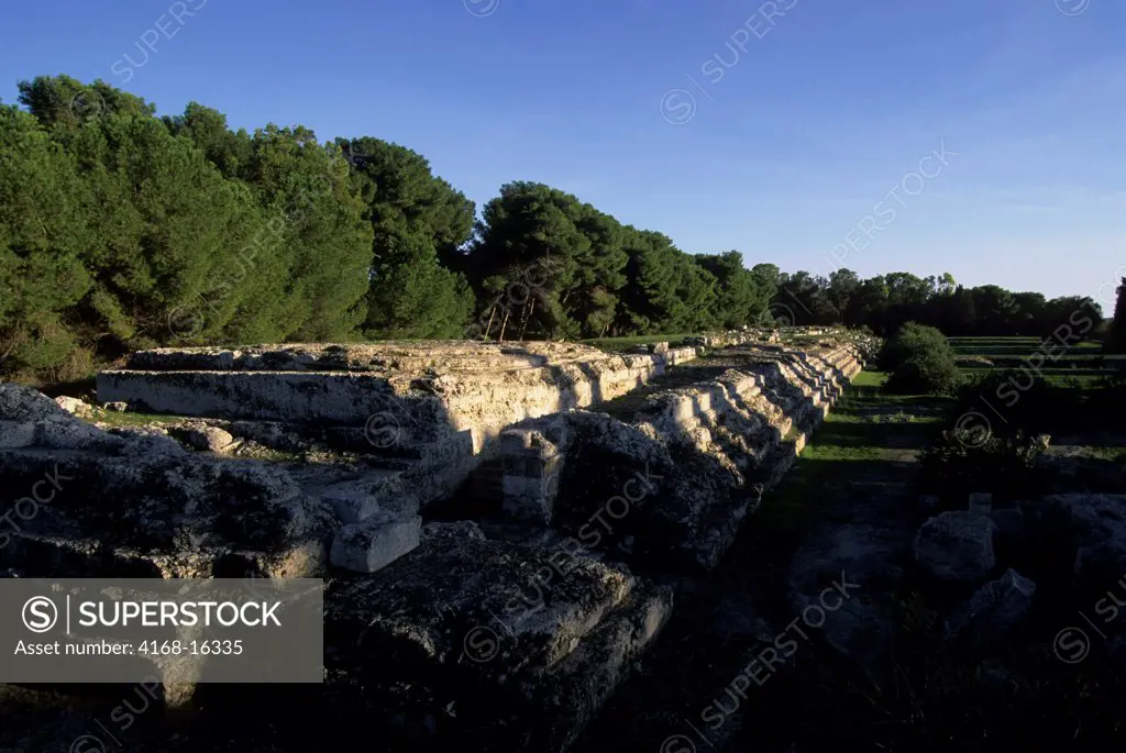Italy, Sicily, Syracuse, Archaeological Park, The Altar Of Hieron Ii