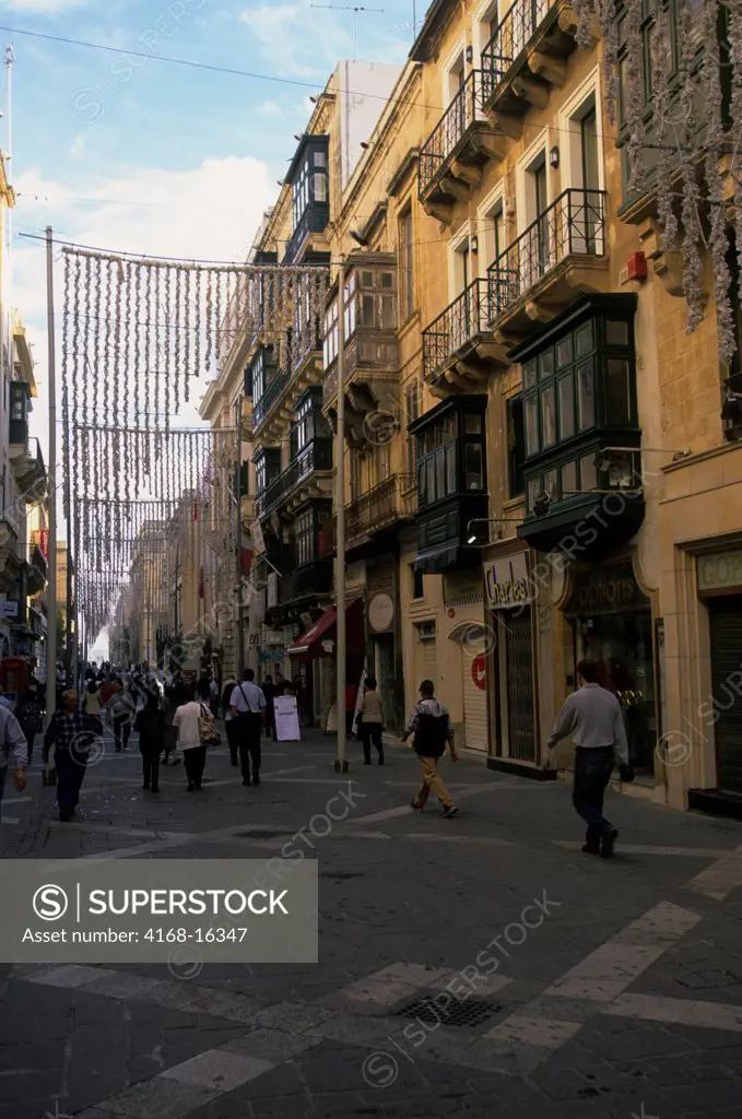 Malta, Valletta, Street Scene, Pedestrian Street