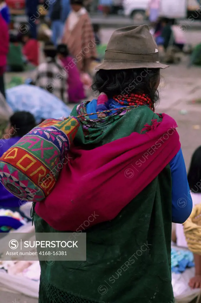 Ecuador, Highlands, Pujili, Local Indian Market, Local Woman