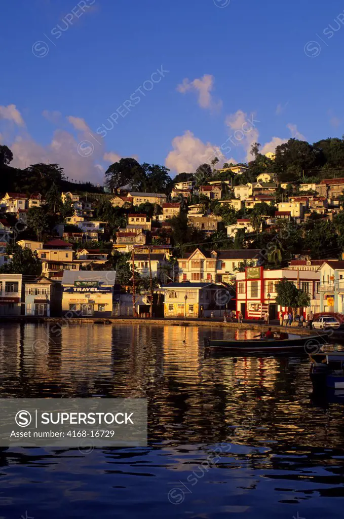 Grenada, St. George'S, Carenage Harbour, In Evening Sunshine