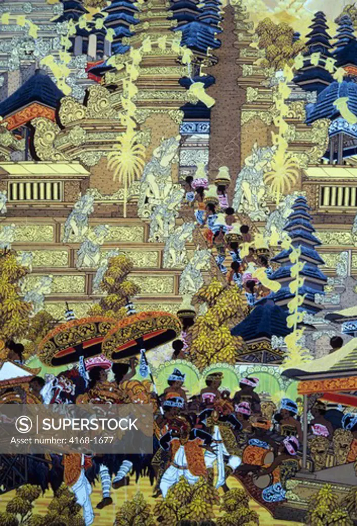INDONESIA, BALI, COLORFUL TRADITIONAL PAINTING
