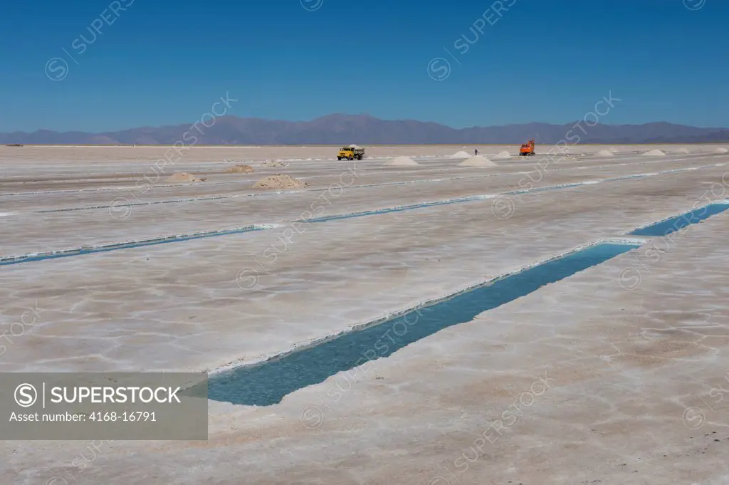 Salt Mining At Salinas Grandes A Salt Pan In The Andes Mountains - Is Situated On An Altitude Of 3.450 Meters On The Border Of The Provinces Of Salta And Jujuy, Argentina
