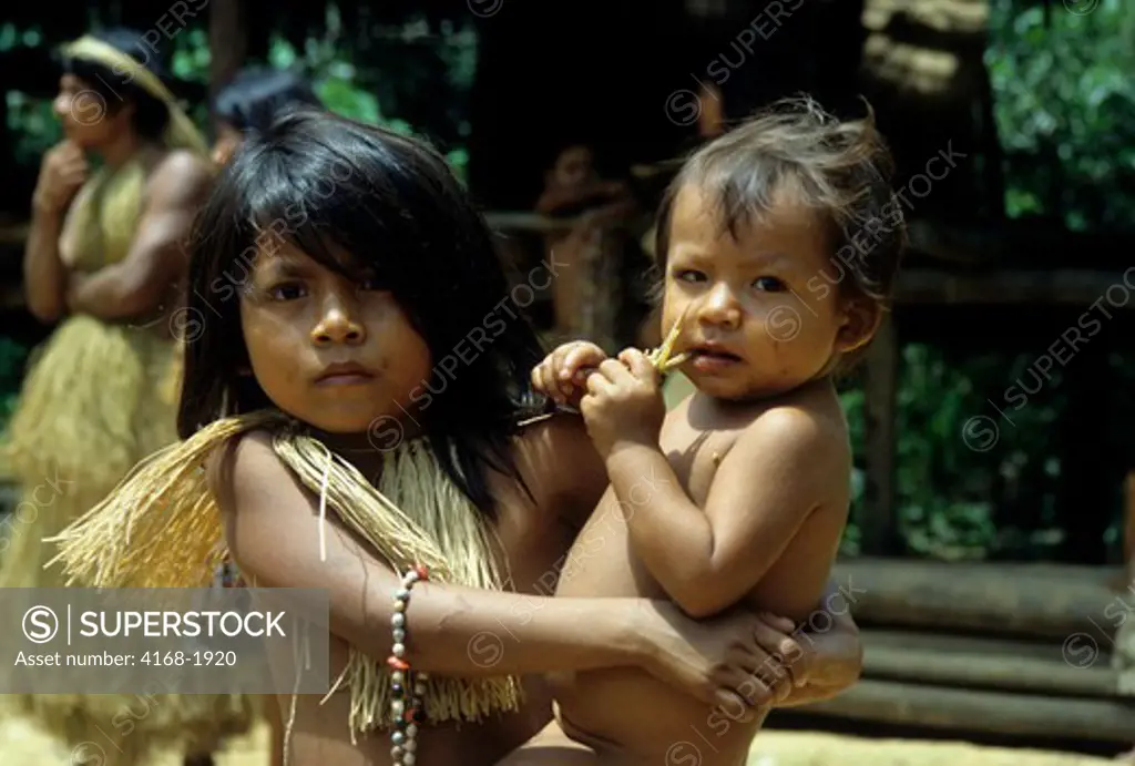 AMAZON RIVER, YAGUA INDIAN CHILDREN