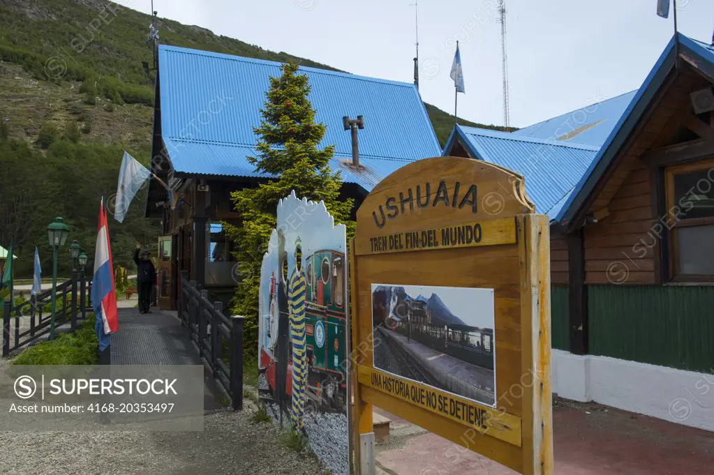 The station for the End of the World Railroad in Ushuaia, the capital of Tierra del Fuego in Argentina.