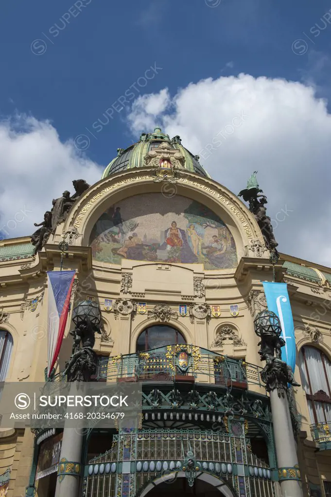 The Municipal House in Prague, Czech Republic. is one of the most prominent Art Nouveau building in the city.