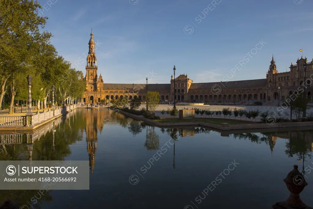The Plaza de Espana built for the Ibero-American Exposition of 1929 was a world's fair held in Seville, Andalusia, Spain.