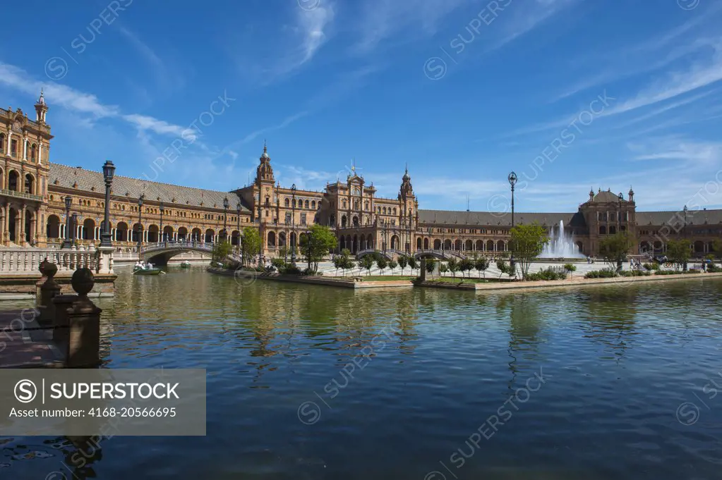 The Plaza de Espana built for the Ibero-American Exposition of 1929 was a world's fair held in Seville, Andalusia, Spain.