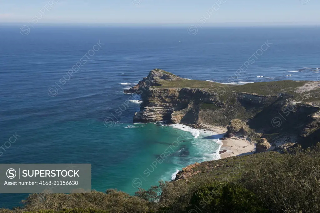 View of the Cape of Good Hope from Cape Point near Cape Town, South Africa.