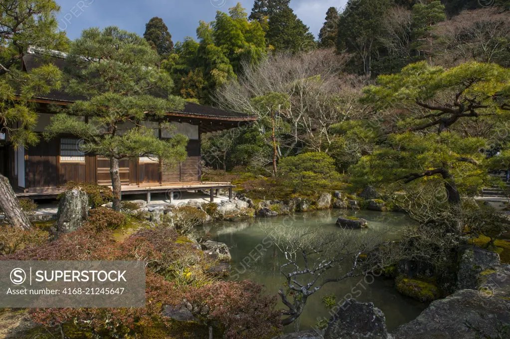 The garden of the Ginkaku-ji or Temple of the Silver Pavilion (UNESCO World Heritage Site) is a Zen temple in the Sakyo ward of Kyoto, Japan.