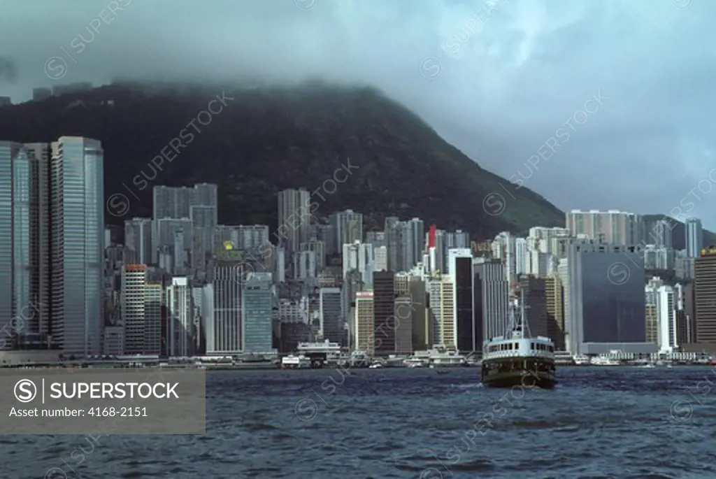 Hong Kong, Star Ferry In Front Of Skyline