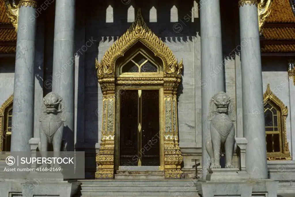 Thailand, Bangkok, Marble Temple, (Wat Benchamabopit) Front View