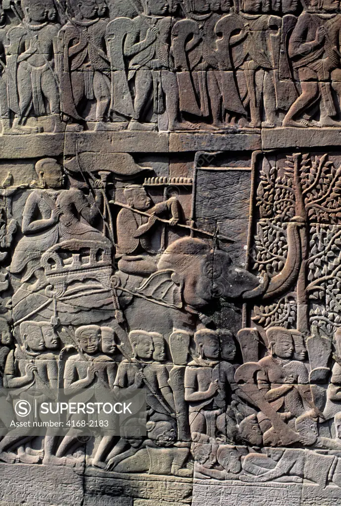 Cambodia, Angkor, Angkor Thom, Bayon Temple, Gallery With Bas-Reliefs