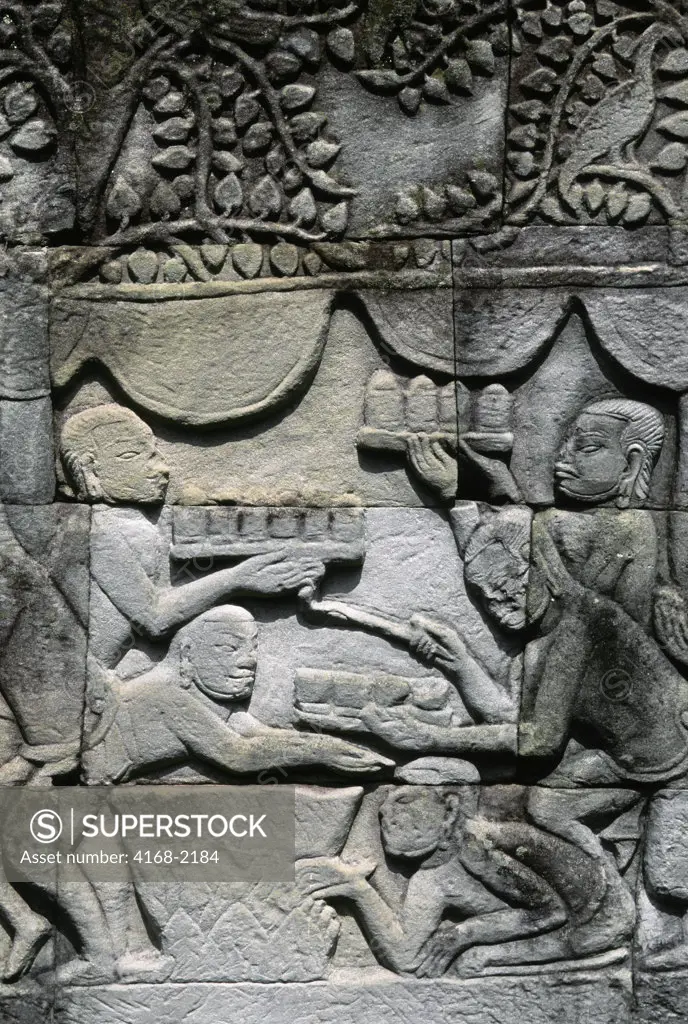 Cambodia, Angkor, Angkor Thom, Bayon Temple, Gallery With Bas-Reliefs