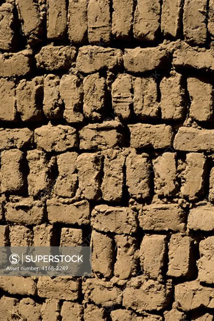 China, Xinjiang Province, Turfan, Mud Brick Wall