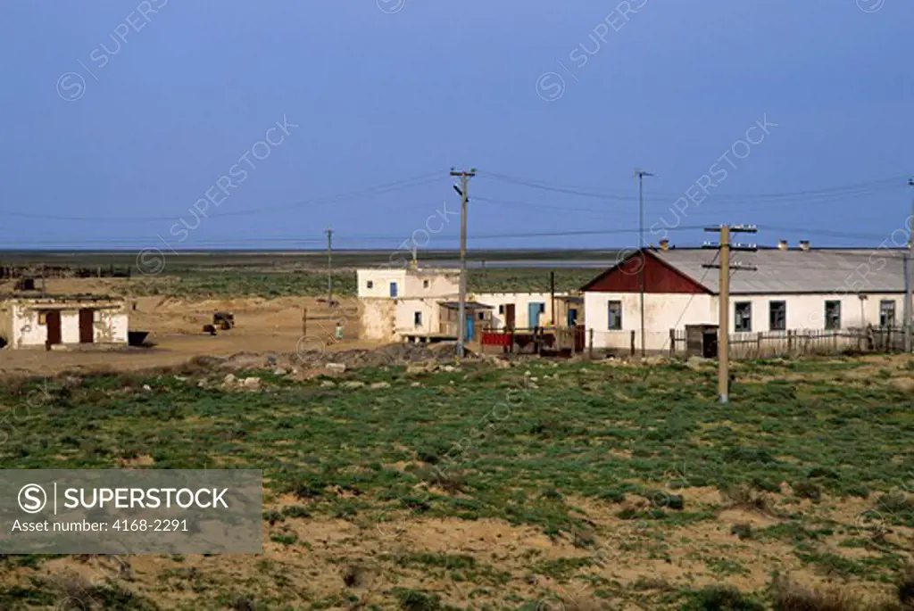 Kazakhstan (Nw), Near Kul'sary, Steppe Grasslands, Farm