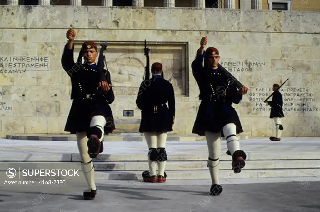 Greece, Athens, Tomb Of The Unknown Soldier, Changing Of The Guard Ceremony