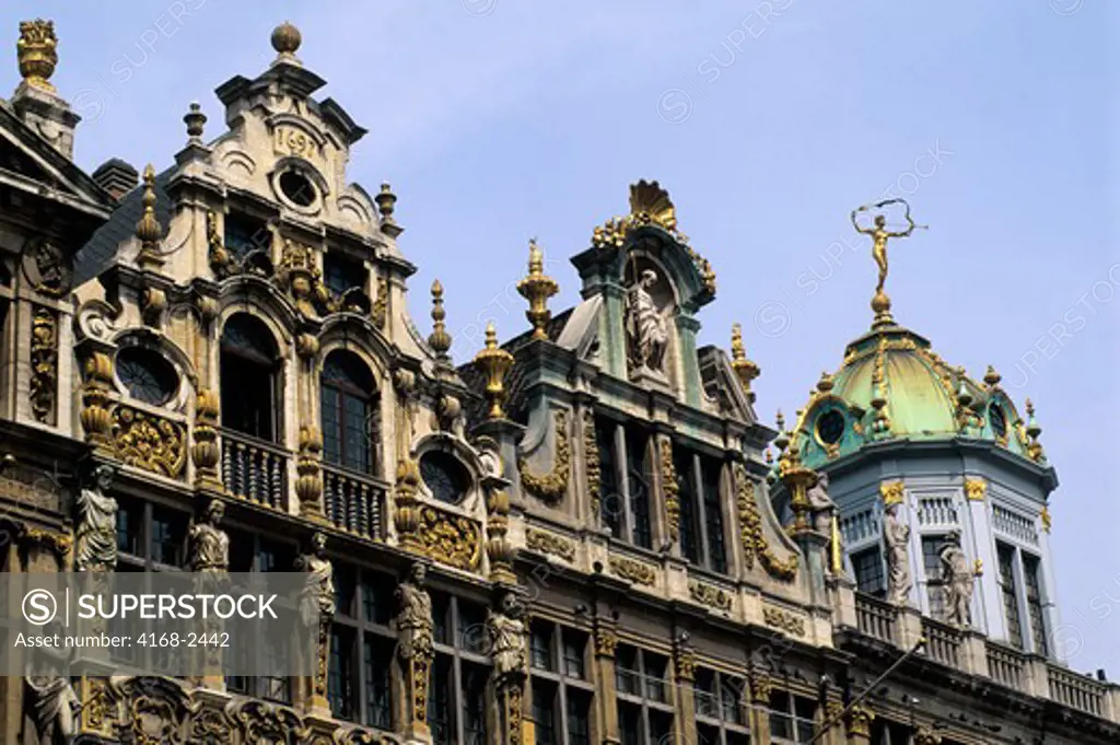 Belgium, Brussels, City Square, Detail Of Houses