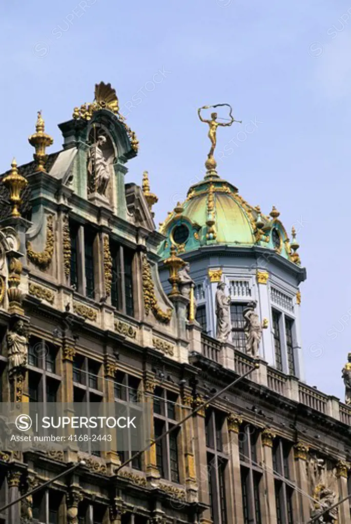 Belgium, Brussels, City Square, Detail Of Houses