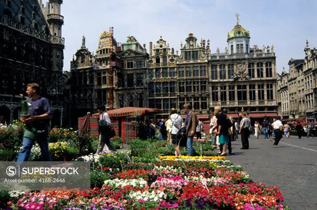 Belgium, Brussels, City Square, Flower Stand