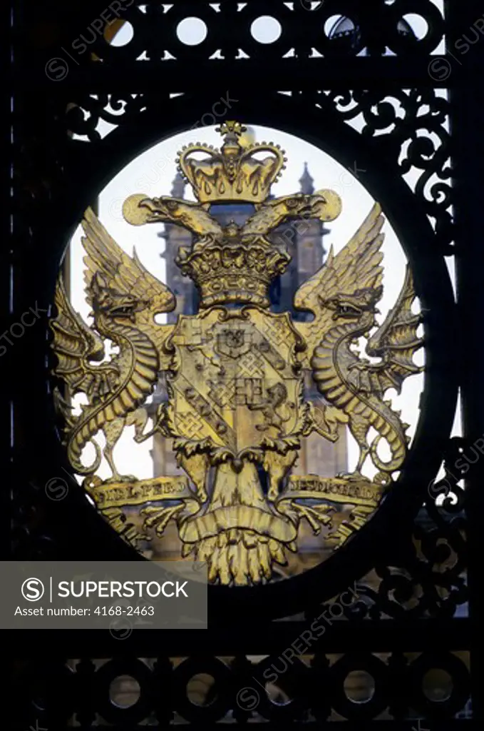 England, Oxford, Wrought Iron Gate, Coat Of Arms