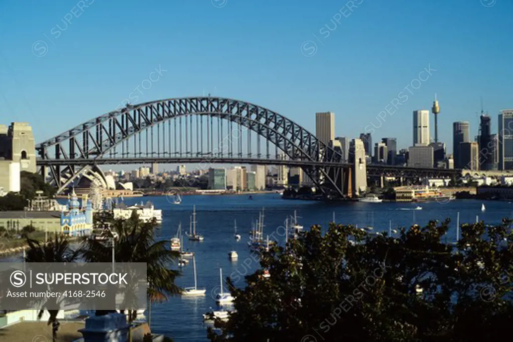 Australia, Sydney, Harbor Bridge With Skyline