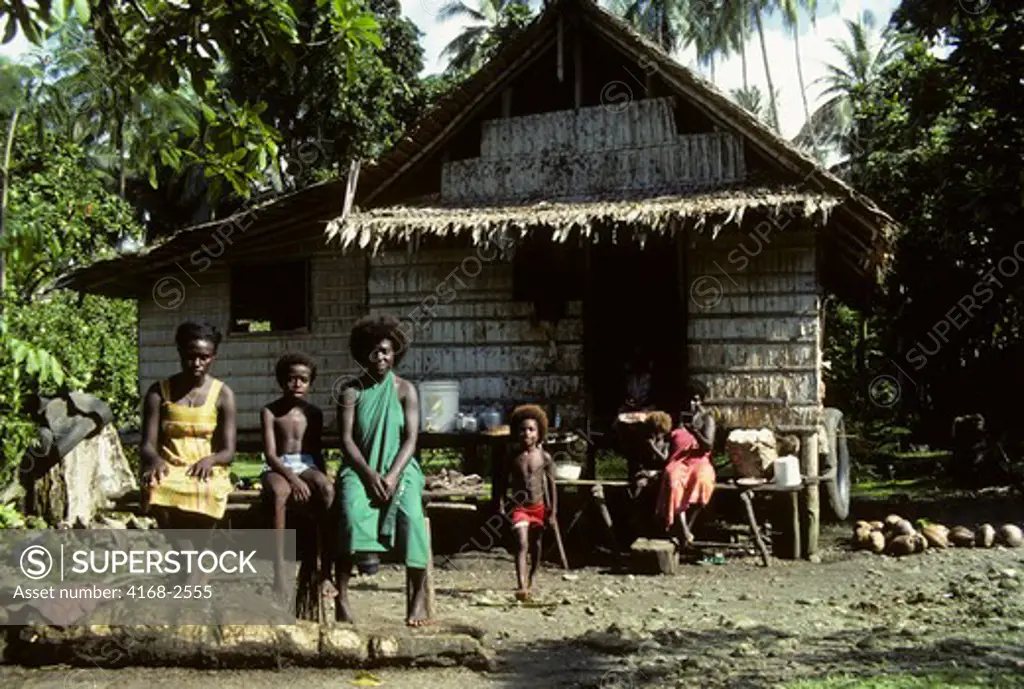 Solomon Islands, Treasury Island, Falamai Village Scene