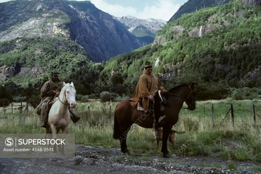Chile, (Southern Chile) Gaucho On Horseback