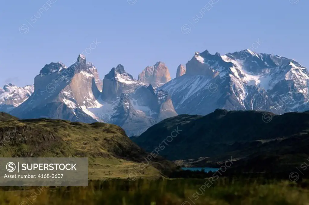 Chile, Torres Del Paine Nat'L Park, View Of Cuernos Del Paine