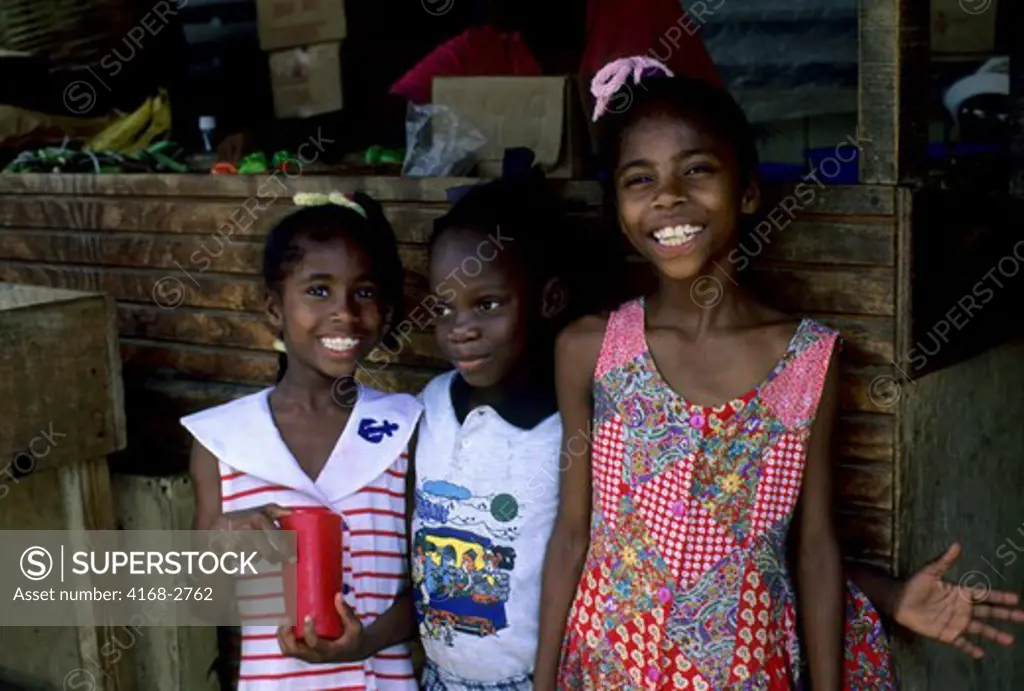 Tobago, Scarborough, Market Scene, Local Girls