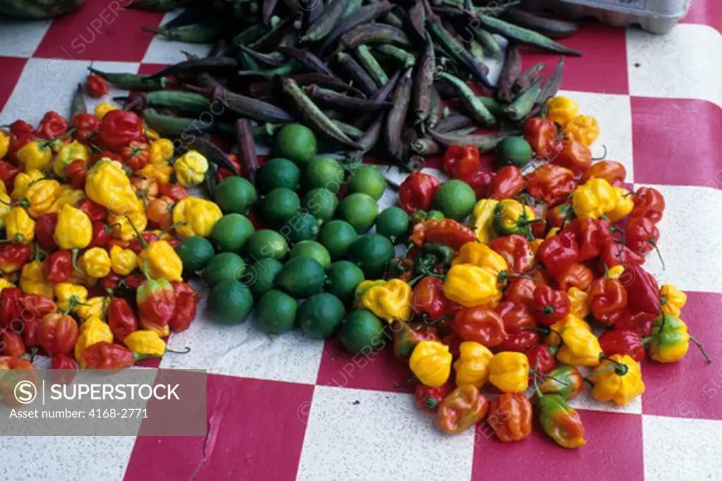 Tobago, Scarborough, Market Scene, Peppers