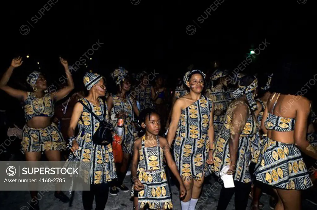 Trinidad, Port Of Spain, J'Ouvert, Ju Vay Celebration, Carnival Opening,People Dancing In Street
