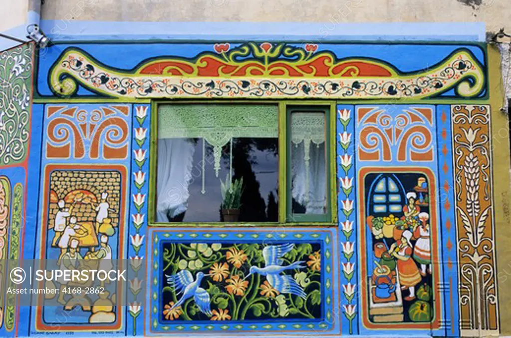 Argentina, Bariloche, Colorful Window Of Healthfood Store