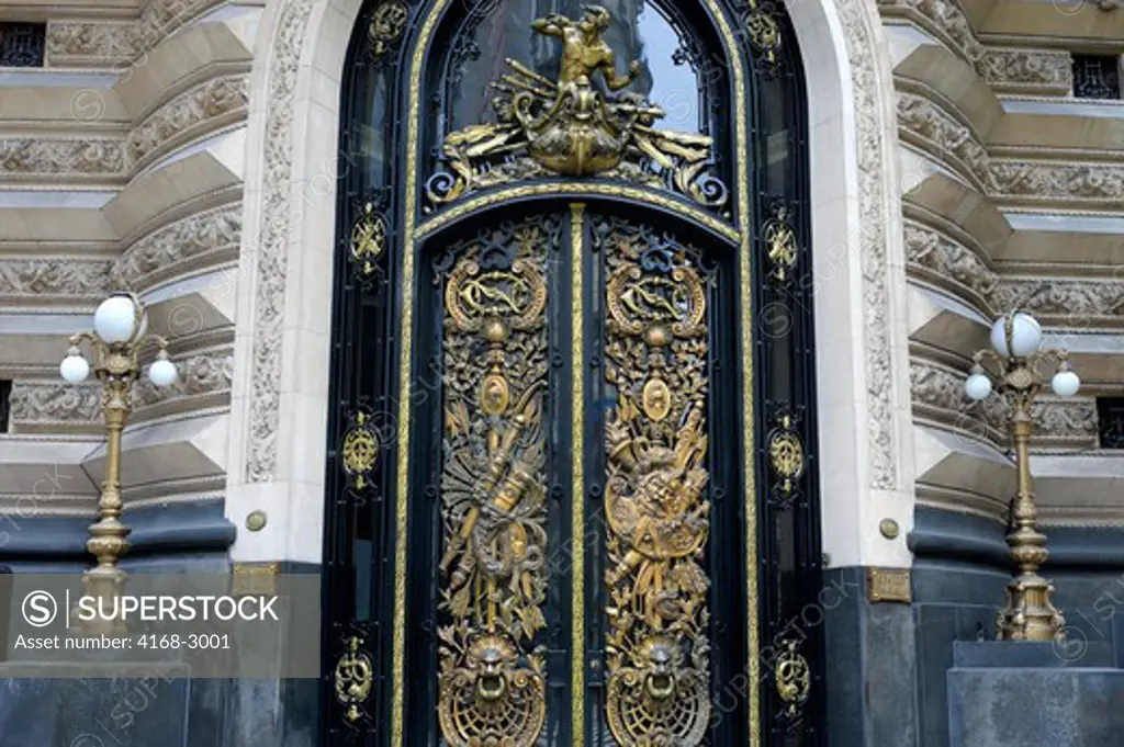 Argentina, Buenos Aires, Downtown, Lavalle Pedestrian Zone, Street Scene, Bronze Door