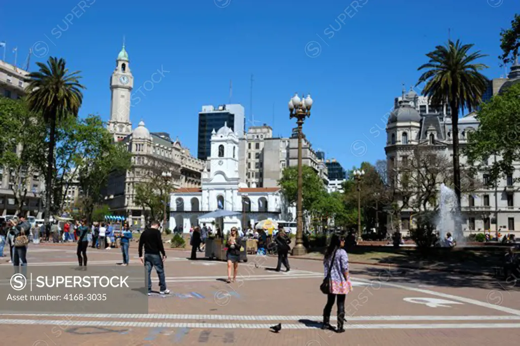 Argentina, Buenos Aires, Plaza De Mayo, Cabildo, Original Seat Of City Government In Background