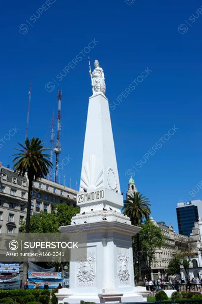 Argentina, Buenos Aires, Plaza De Mayo, Piramide De Mayo, Monument To Celebrate The First Anniversary Of The May Revolution