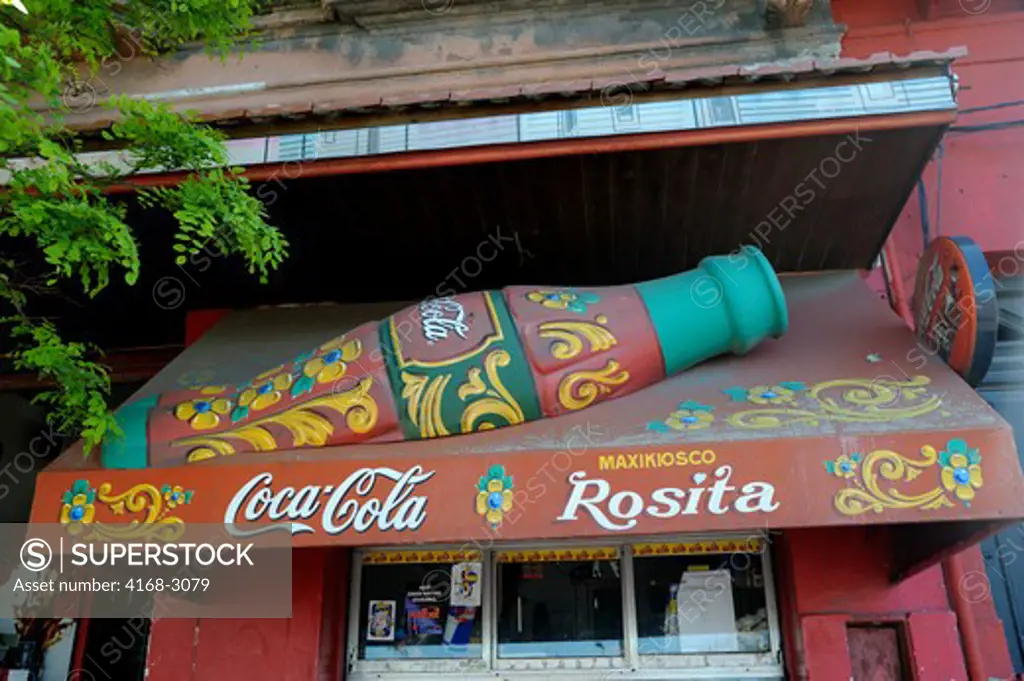 Argentina, Buenos Aires, La Boca, Colorful Coca Cola Advertisement