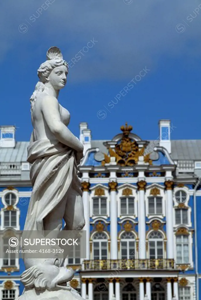 Russia,Near St. Petersburg Pushkin, Catherine Palace, Statue