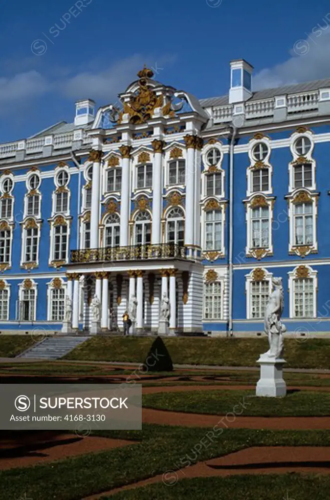 Russia,Near St. Petersburg Pushkin, Catherine Palace, View Of Main Entrance