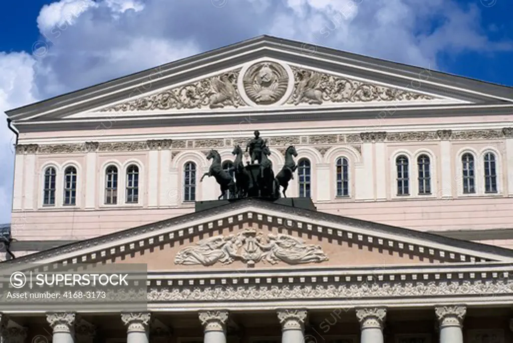 Russia, Moscow, Teatralnaya Square, Bolshoi Theatre, Detail
