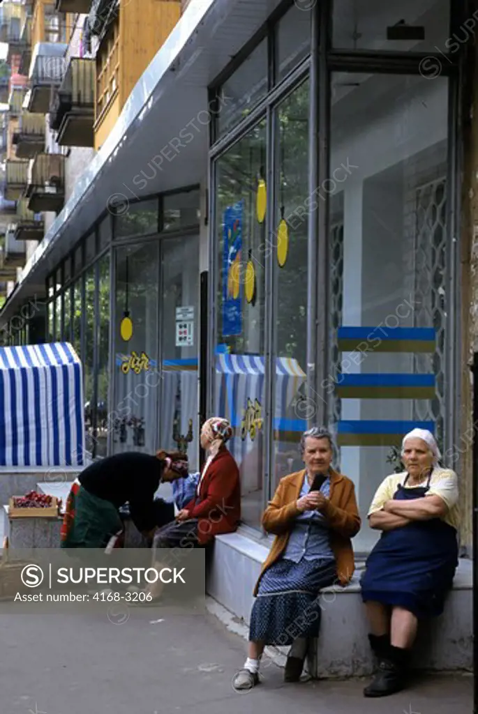 Russia, Moscow, Street Scene With Women, Babushkas