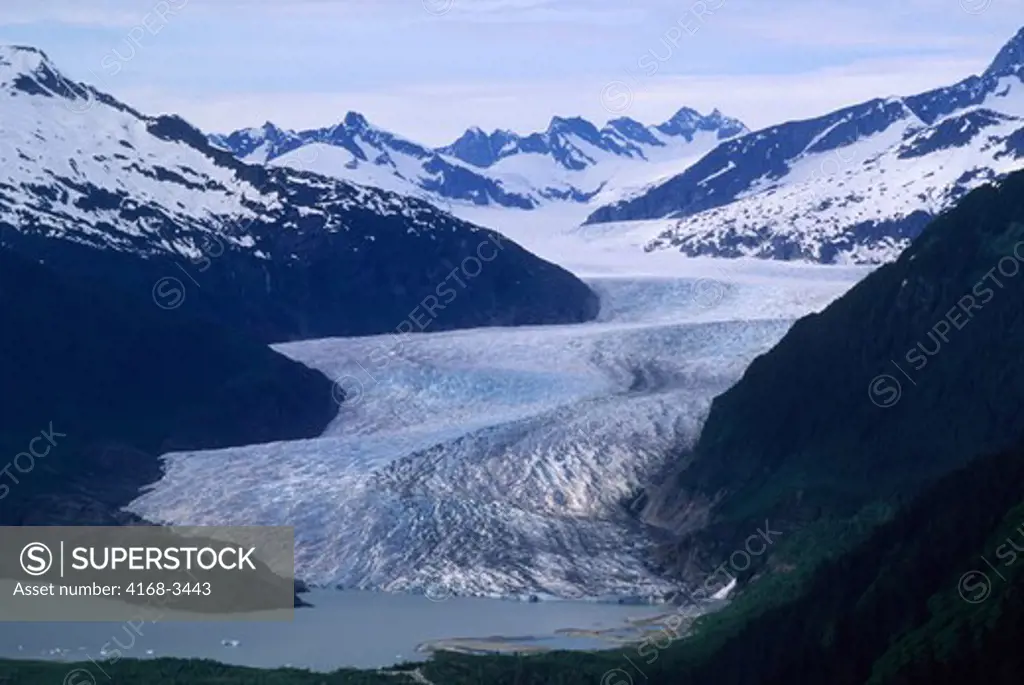 Usa, Alaska, Near Juneau, Aerial View Of Mendenhall Glacier