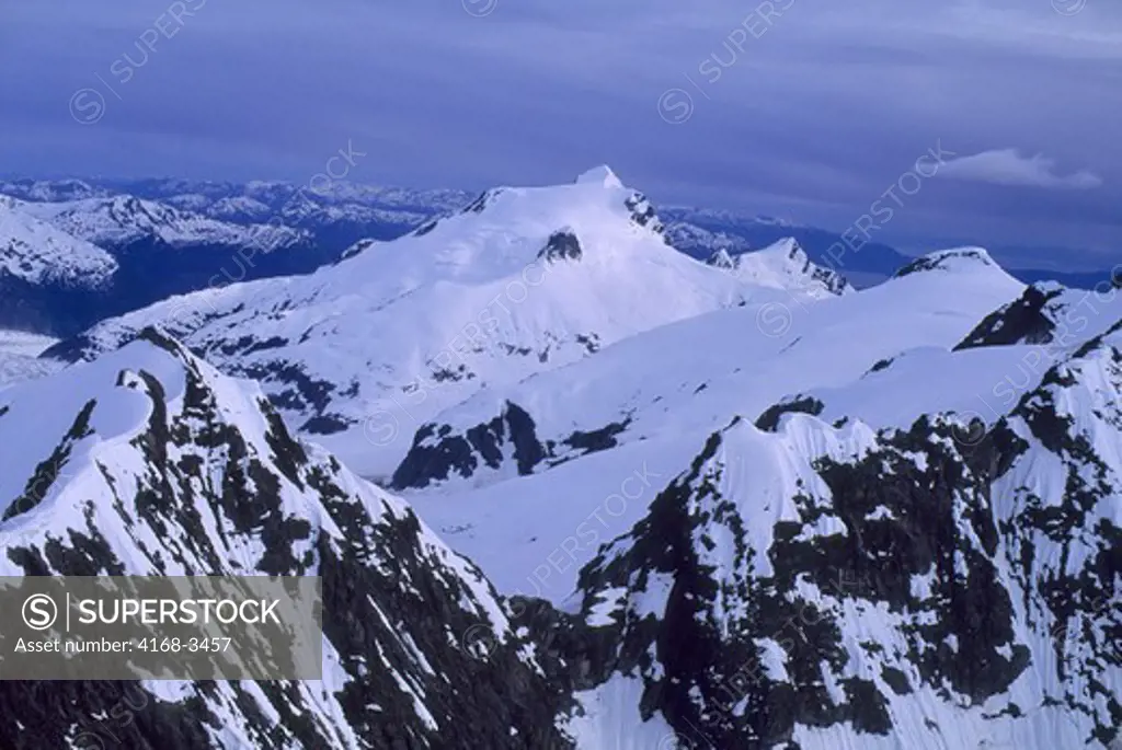 Usa, Alaska, Near Juneau, Aerial View Of Mountains At Mendenhall Glacier