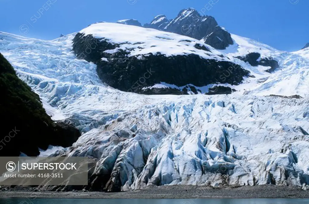 Usa, Alaska, Near Seward, Kenai Fjords Np, View Of Holgate Glacier