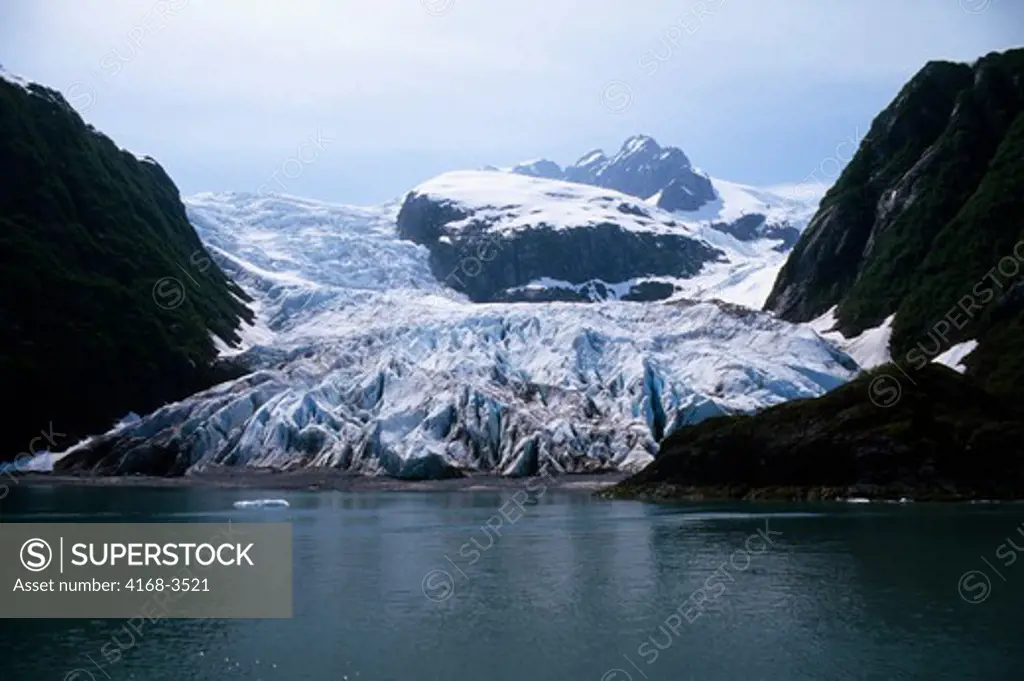 Usa, Alaska, Near Seward, Kenai Fjords Np, View Of Holgate Glacier