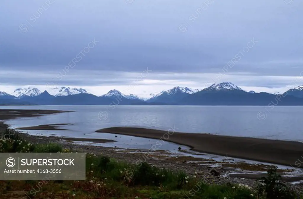 Usa, Alaska, Homer, View Of Kenai Mountains