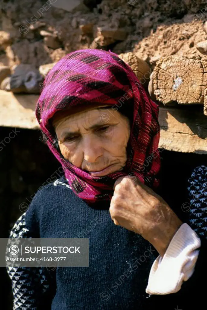 Morocco, Near Marrakech, Asni Valley,Ouirgan Village, Old Berber Woman