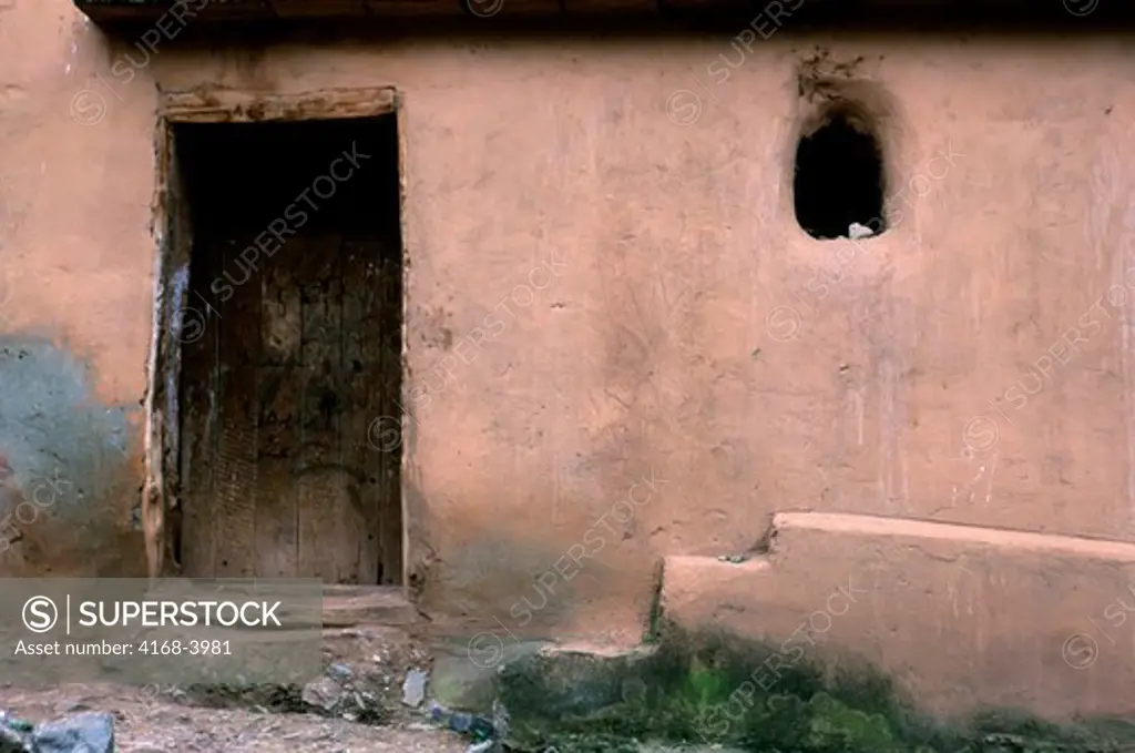 Morocco, Near Marrakech, Asni Valley,Ouirgan Village, Local House, Door And Window