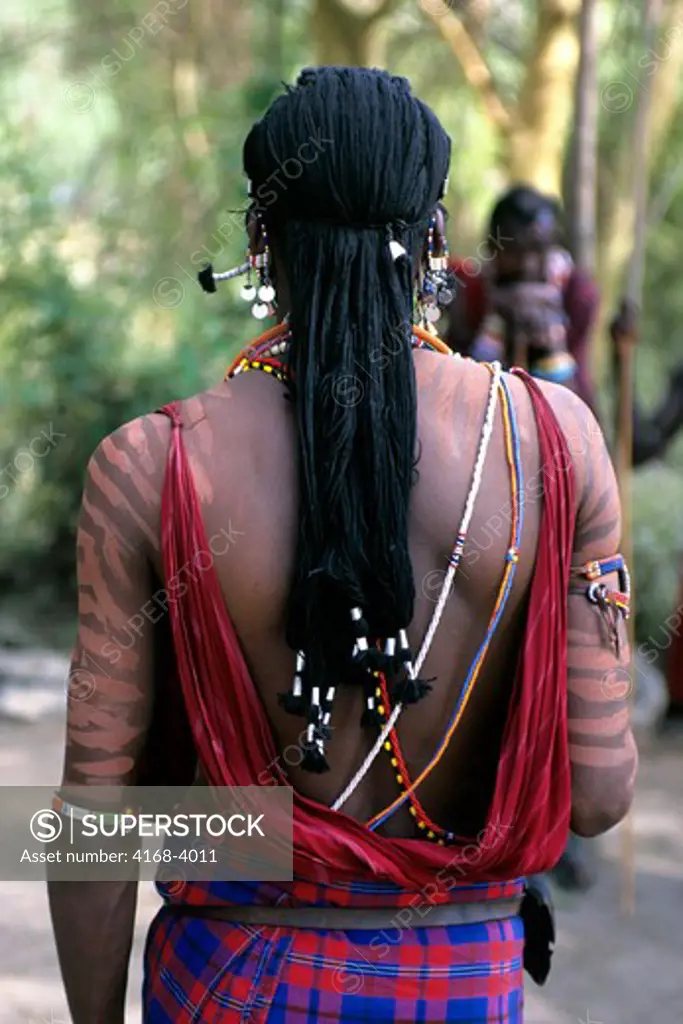 Kenya, Amboseli, Masai Man, Body Decorations